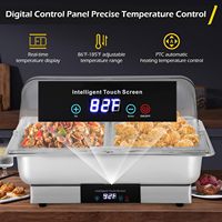 Chauffe-plats électrique en acier inoxydable pour buffet avec couvercle transparent pour la restauration hôtelière