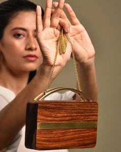 กระเป๋าคลัทช์ไม้ทำมือสุดหรูสำหรับผู้หญิง งานปาร์ตี้ งานแต่งงาน แฟชั่น กระเป๋าถือออกงานกลางคืน ขายส่ง - Product Image 4