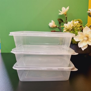 Recipientes de comida para llevar de plástico desechables rectangulares de Venta caliente con tapas 550 650 750 1000ml Proveedor - Product Image 1