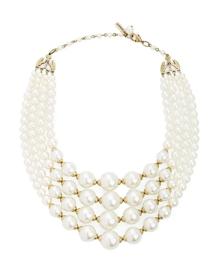 Perhiasan mode putih kalung resin penjualan laris dari kalung buatan tangan India untuk wanita dan anak perempuan tampak klasik