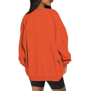 Sweat-shirt surdimensionné pour femme en molleton de polyester/coton de qualité supérieure col montant coupe ample entièrement personnalisable avant écologique - Product Image 3