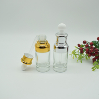Flacons compte-gouttes en verre dépoli transparent 20ml 30ml avec bouchon multicolore or/argent/or rose – Contenants cosmétiques rechargeables