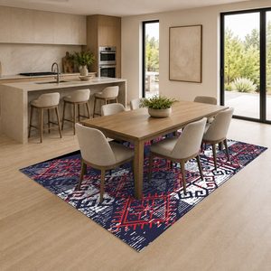 Alfombra de Chenilla Lavable a Máquina con Estampado Digital Oriental Tradicional Rosa Ciruela LXDP-0585 de RUGS DEPOT, Antideslizante - Product Image 4