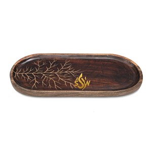 Bandeja de servicio de madera decorativa de la mejor calidad de diseño único, bandeja decorativa para fiestas de bodas y hoteles en casa, gran oferta - Product Image 5