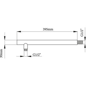 Brazo de ducha de latón redondo 39,5 cm X D. 3 Herramienta de torneado de alta calidad - Product Image 3
