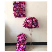 Boules de fleurs artificielles décoratives pour centre de table, boule de fleurs violet foncé, boule de fleurs fuchsia