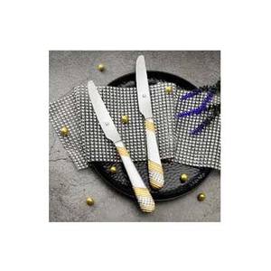 Couverts argenterie sur mesure Cuillère à thé Poignée plate en or de créateur Ensemble de mariage plaqué argent Ensemble de couteaux à couverts de restaurant de luxe - Product Image 1