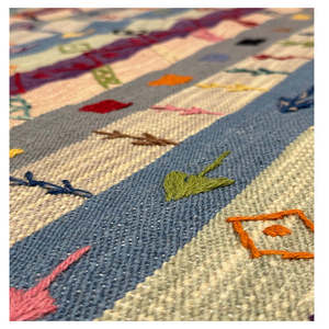 Tapis à motifs de flèches faits à la main motif d'impression de bloc de main Dhurries 100% coton matériel Dhurries pour la maison tapis de salon - Product Image 3