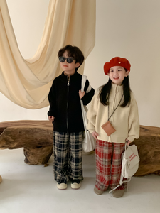 Casual Otoño 2025 Otoño Invierno Franela Plaid Fancy Pants Niños - Product Image 5
