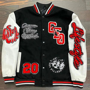 Parches de chenilla bordados personalizados Varsity Bomber Letterman College Chaquetas universitarias de béisbol de talla grande - Product Image 3