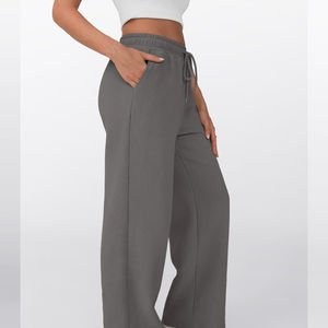 Pantalones de chándal para correr de lana gruesa y suave para mujer, pantalones informales en blanco hechos a medida, transpirables con OEM, novedad - Product Image 5