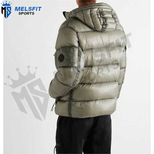 High Quality Custom OEM Coated Stand Collar Hooded Puffer <b>Jacket</b> for <b>Men</b> Customized Logo Winter Casual Eco-Friendly <b>Letter</b> - Product Image 2