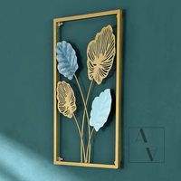 Décoration murale en macramé en fer, feuille de Ginkgo, art mural moderne pour salon, couleur et taille personnalisables, décoration de mariage et de maison