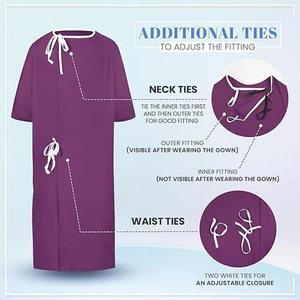 Calidad de exportación Hombres Mujeres Batas de paciente impresas Batas de hospital de algodón 100% Uso para el paciente durante el tratamiento - Product Image 3