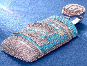 Pendentif en diamant moissanite en argent sterling 925 Pendentif hip hop Digital 3D CAD Design/Mockup Pendentif, bague ou collier - Product Image 3