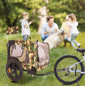 Remolque de Bicicleta para Perros Plegable Todoterreno con Enganche Trasero, Soporte Metálico con Patrón Sólido y Ruedas Grandes, Estilo Simple, Empacado en Caja - Product Image 5