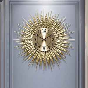 Horloge murale en métal au Design de feuille de Ginkgo de couleur or dans un nouveau Style, art mural en métal fait à la main pour la décoration de la maison horloge suspendue - Product Image 6