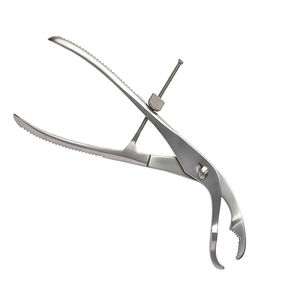 Fórceps de sujeción de hueso curvados a lado 145 mm 5 3/4 "Bloqueo de tornillo ajustable con fijación de rosca Ancho 3 mm Fórceps de hueso quirúrgico - Product Image 4