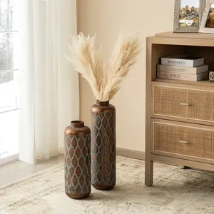 Handcrafted Iron Elegant Coastal Design Eco-Friendly Luxury <b>Tall</b> <b>Slim</b> Tabletop Flower <b>Vase</b> for Christmas Decor - Product Image 2