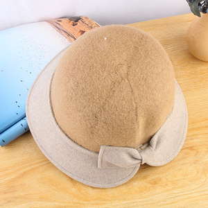 DLL536 vente en gros, chapeaux en feutre de laine pour femmes, chapeaux seau d'hiver élégants Vintage - Product Image 2