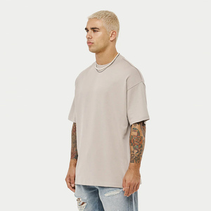 Vente flash, t-shirts à épaules tombantes 100% haute qualité pour hommes, impression de logo personnalisée, t-shirts vierges respirants, t-shirt surdimensionné pour le fitness - Product Image 4