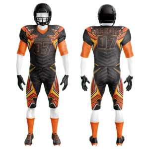 Ensemble d'uniformes de football américain à manches courtes confortables de qualité supérieure matériel respirant sergé sublimation imprimé saison estivale - Product Image 5