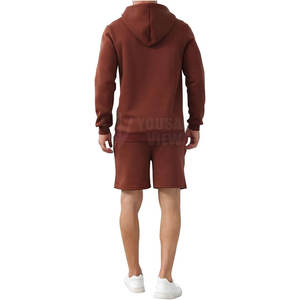 ชุดเสื้อฮู้ดและกางเกงขาสั้นเข้ารูปสำหรับผู้ชายขายดีชุดเสื้อผ้าพิมพ์ลายพลัสไซส์คอลเลกชันฤดูร้อนผลิตในปากีสถาน - Product Image 6