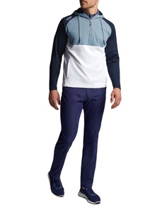 Sudaderas con cremallera Ropa deportiva de costura Premium Diseño de panel personalizado Contraste de color sólido Hombres Cremallera Sudadera con capucha para hombres con estilo - Product Image 3