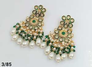 Joyería India al por mayor de último diseñador tradicional y de moda de pendiente jhumka Kundan para mujer joyería de pendiente elegante - Product Image 3