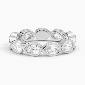 Lujo 10K oro Moissanite diamante eternidad banda pera forma piedras para boda fiesta aniversario celebraciones regalo para mujeres - Product Image 5