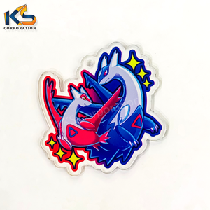 Forma bonita personalizada tamaño color corte láser acrílico espacios en blanco doble cara impreso llavero precio al por mayor llaveros - Product Image 1