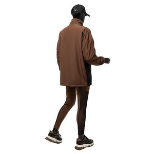 Conjunto de Chaqueta Cortavientos para Mujer, Tela de Nailon y Poliéster Ligera, Diseño de Paneles Marrones, Logotipo Personalizado con Transferencia de Calor, Conjunto de Chaqueta Cortavientos de Talla Grande - Product Image 5