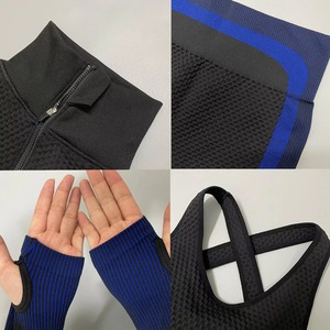 Conjunto de Yoga para mujer, mallas de cintura alta y Top corto, ropa deportiva de verano para mujer, ropa de entrenamiento, gimnasio, Sujetador deportivo incluido, mallas - Product Image 4