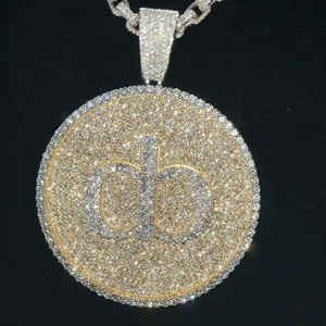 Hip Hop VVS Moissanite Pendant with 3D Logo 925 Sterling Silver Passes Diamond Tester Customizable Iced Moissanite Pendant <b>Charm</b> - Product Image 3