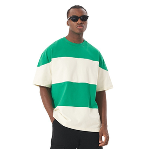 เสื้อยืดแขนสั้นลำลองสำหรับผู้ชาย, เสื้อยืดลายทางสีพื้น240gsm - Product Image 2