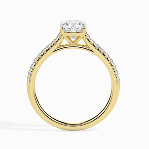1.00CT Bague de fiançailles en diamant de laboratoire taillé sur coussin 14k Solid Gold Solitaire Halo Ring for Proposing Girlfriends Fine Jewelry - Product Image 4