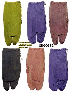 Cotton <b>Boho</b> Harem <b>Trouser</b> Elastic Waist Fashionable Acid Wash Design Breathable Fabric High Quality for Summer Export - Product Image 5