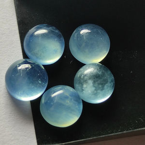 Cabujón de Aguamarina lechosa con forma de 12mm al por mayor, piedra preciosa azul natural para la fabricación de joyas, proveedor directo de piedra de Aguamarina real - Product Image 1