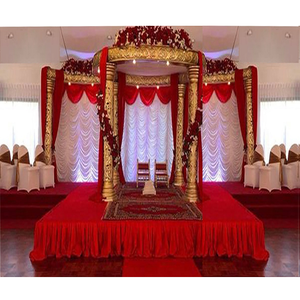 แผ่นใยไฟเบอร์แกะสลักสำหรับงานแต่งงานงานแต่งงานแบบเรียบง่ายซื้อแบบเรียบง่ายทำจากใยไฟเบอร์แกะสลักสำหรับงานแต่งงานสินค้าใหม่ FRP Golden mandap ออสเตรเลีย - Product Image 1