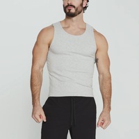 Nueva Llegada, Camisetas sin Mangas Personalizadas de Alta Calidad, 100% Algodón, Logotipo Bordado, Camiseta de Tirantes Acanalada para Hombre, Hecha en Bangladesh