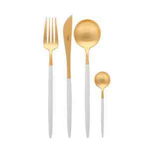 Wedding Tableware Metal <b>Gold</b> <b>Cutlery</b> <b>Set</b> With Black Enamel Handle Included Spoon Forks & Knifes Dinnerware Flatware <b>Sets</b> - Product Image 3