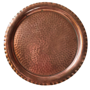 Plateau de service rond en cuivre pur artisanal, plaque en cuivre martelé à la main pour la maison, la cuisine et les restaurants, à bas prix - Product Image 1
