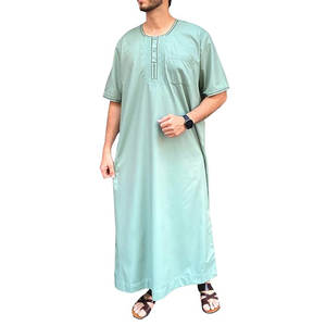 2023 bata de cuello redondo de algodón de la mejor calidad para adultos estilos únicos ropa islámica hombres Jubbah de talla grande transpirable-precio de fábrica - Product Image 1
