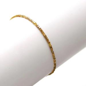 Yellow Diamond Gold Vintage <b>925</b> <b>Sterling</b> <b>Silver</b> <b>Bracelet</b> Handmade 100% Natural Faceted Rondelle Beads Personalized Jewelry Gift - Product Image 5