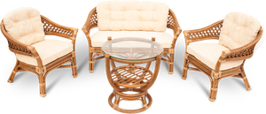 Juego de salón de ratán hecho a mano, superventas, mesa redonda y silla cómoda de Rodos para Villa o hogar inspirados en el diseño de Indonesia - Product Image 2