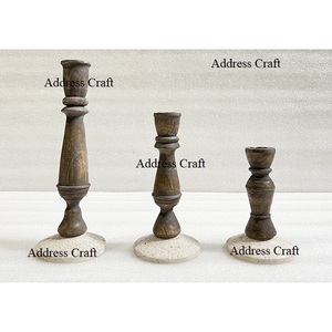 Vente en gros de bougeoir en bois rustique pour décoration de mariage bougeoir en bois fini brillant fait à la main pour objets de décoration de Noël - Product Image 6