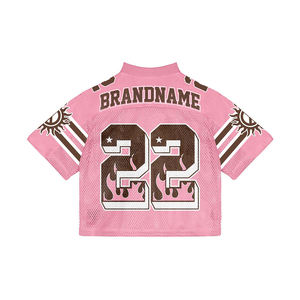 Streetwear personnalisé style rétro américain vintage avec maille de baseball classique football boxy hommes t-shirt France maillots de football - Product Image 2