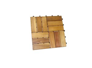 Azulejos de cubierta de madera de acacia de 12 listones modernos, superficie AB de 19/24mm de espesor, suelo de parquet para interiores y exteriores, venta al por mayor - Product Image 3