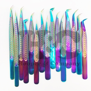 Pince à épiler multi-cils en acier inoxydable logo privé vison arc-en-ciel pince à épiler quantité minimale de commande - Product Image 6