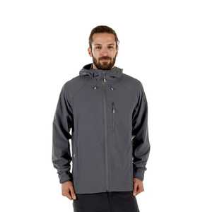 Custom <b>Men's</b> Thin Softshell Jackets for Winter Sports High Quantity <b>Grey</b> Outdoor Camping Soft Shell Fabric Stand Collar - Product Image 1